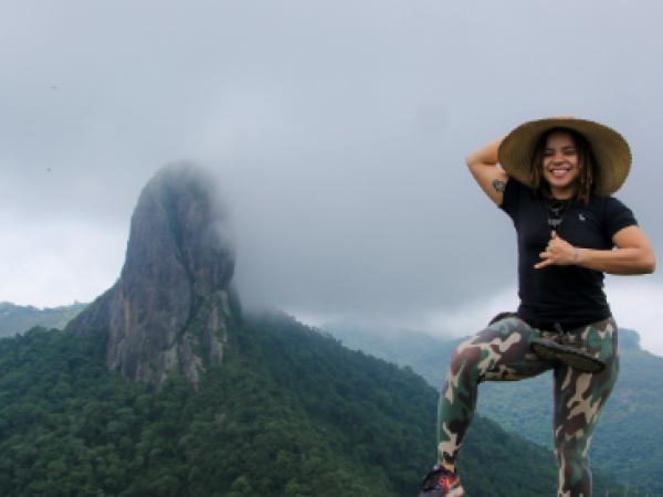 ariel farfan, youth Brazil, on top of a mountain
